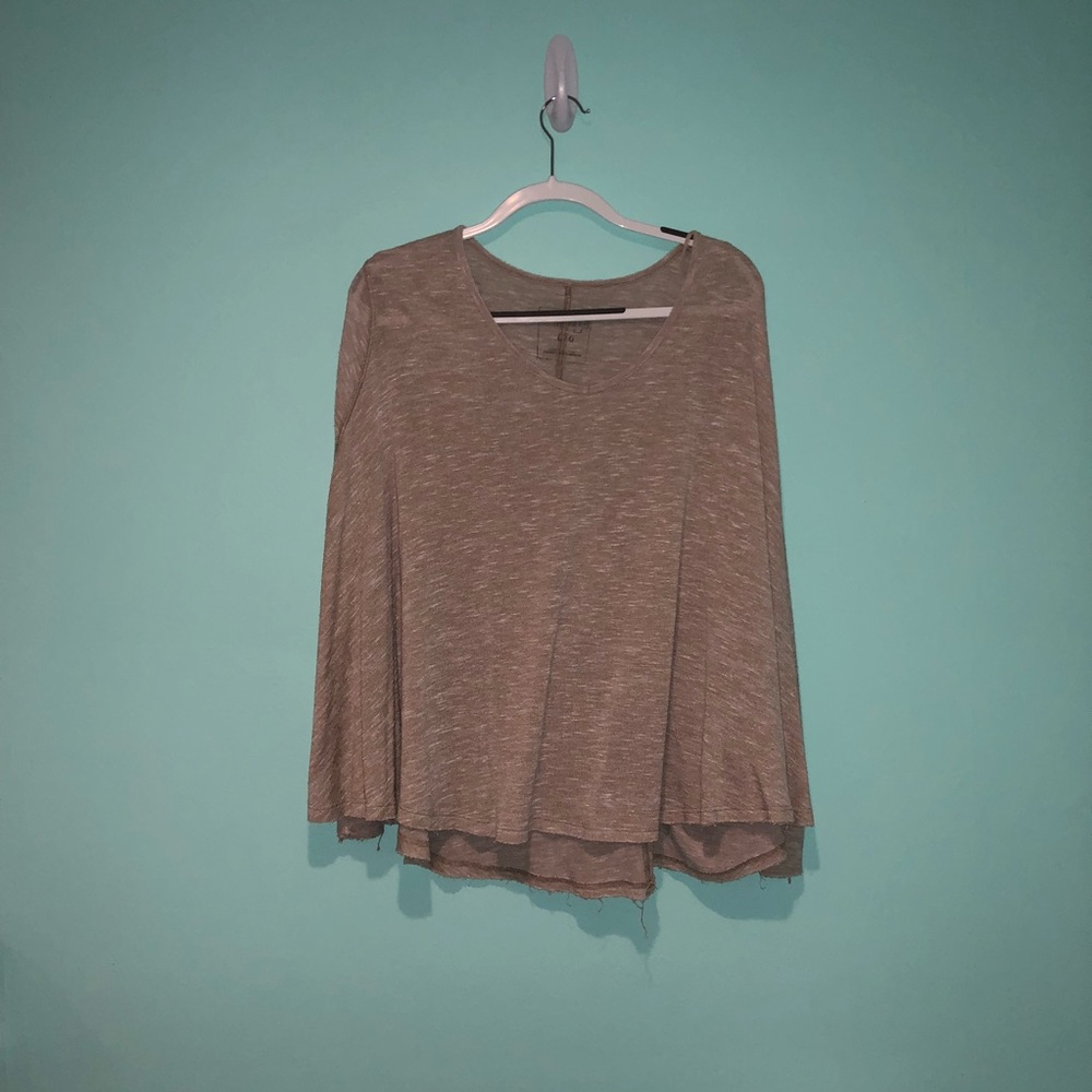 Free People Oatmeal Speckled Long Sleeve